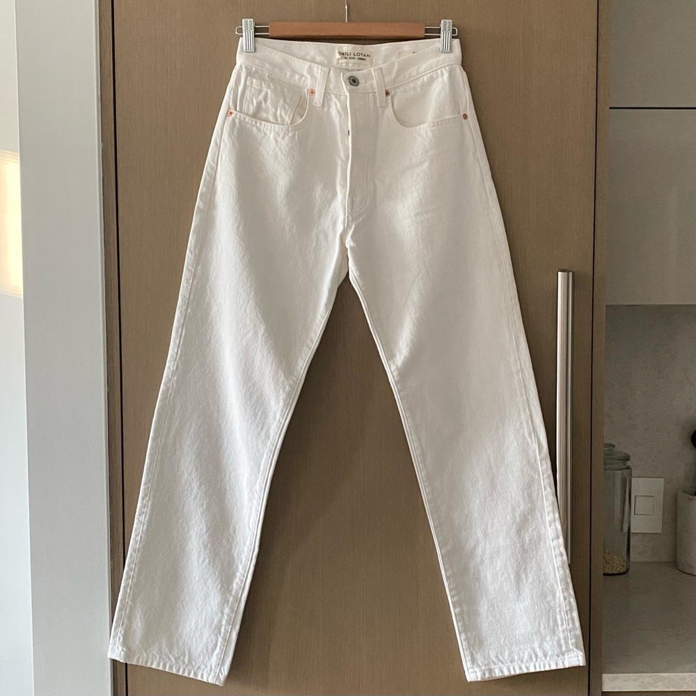 Nili Lotan straight leg jeans white